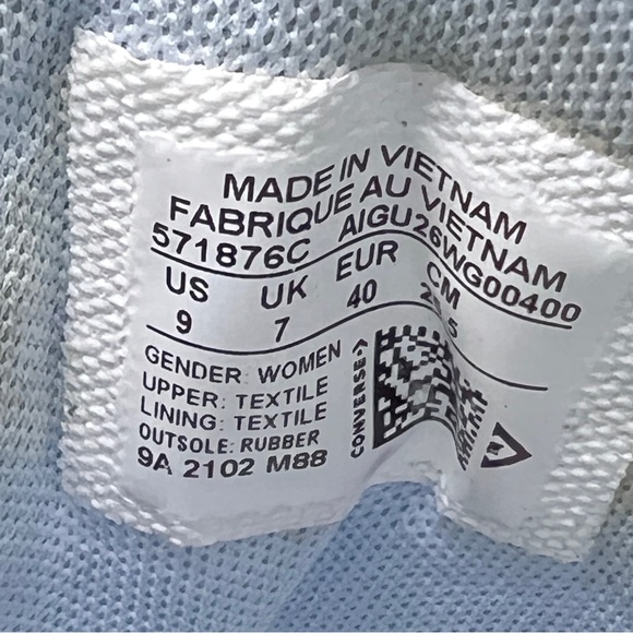 Converse CTAS High Top Chambray Blue Green White Canvas Sneakers Women's Size 9 - Picture 8 of 15